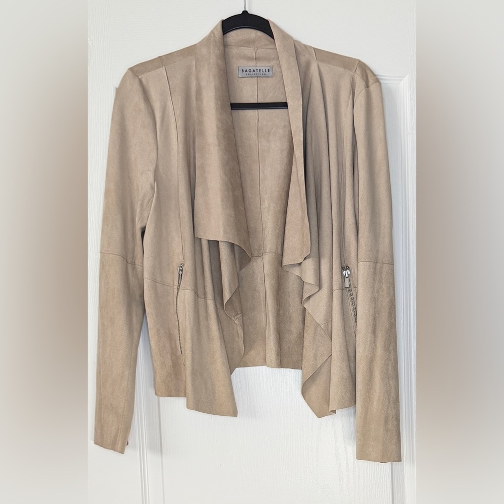 Bagatelle Beige Faux Suede Jacket